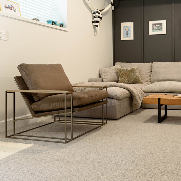 Lh Imports Logan Club Chair - Modern Industrial Style With Plush Comfort And 100% Polyester Fabric For Your Home Brown 100% Polyester Fabric,Pu Foam,Walnut Wood,Metal Tw019