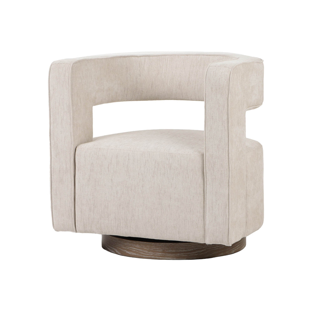 Lh Imports Romer Club Chair - Luxurious Comfort With Rounded Armrests, Plush Cushioning & Elegant Design Beige Pu Foam,100% Polyester Fabric,Wood Base Tw020