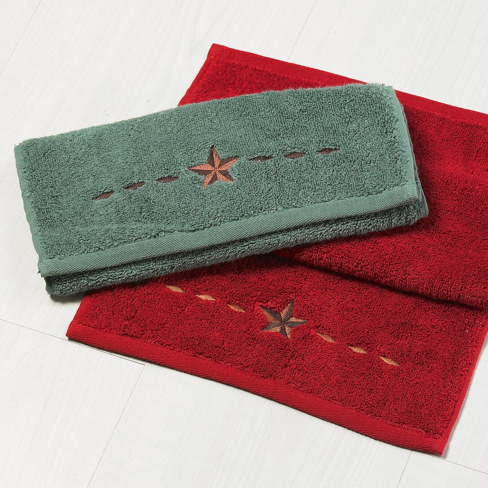 Hiend Accents Embroidered Star Towel Set - Luxurious Cotton Bath Towels For A Cozy Rustic Bathroom Retreat Mocha 95% Cotton,5% Polyester Tw2010-os-mc
