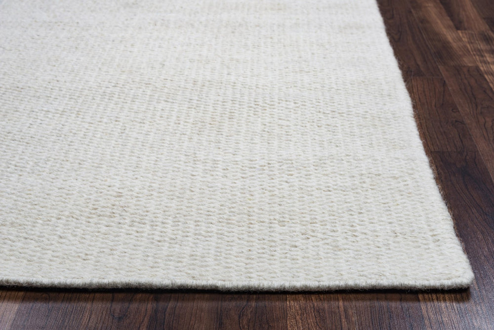 Rizzy Twist TW3065 Hand Woven Casual/Solid Wool Rug Off White  2'6" x 8'