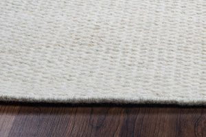 Rizzy Twist TW3065 Hand Woven Casual/Solid Wool Rug Off White  9' x 12'