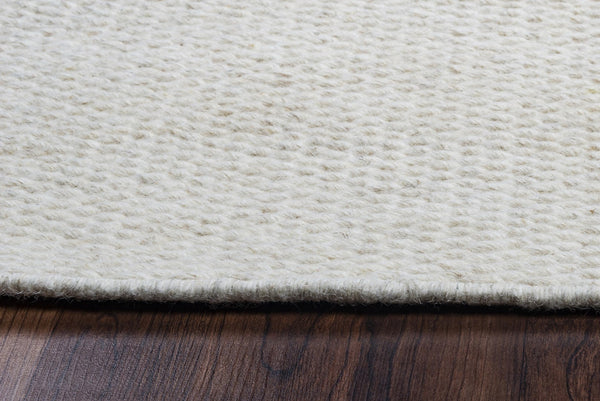 Rizzy Twist TW3065 Hand Woven Casual/Solid Wool Rug Off White  9' x 12'