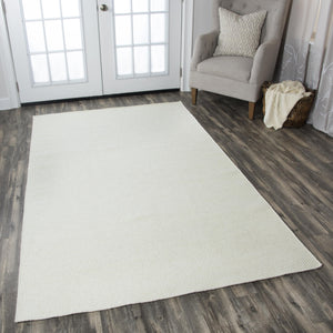 Rizzy Twist TW3065 Hand Woven Casual/Solid Wool Rug Off White  9' x 12'