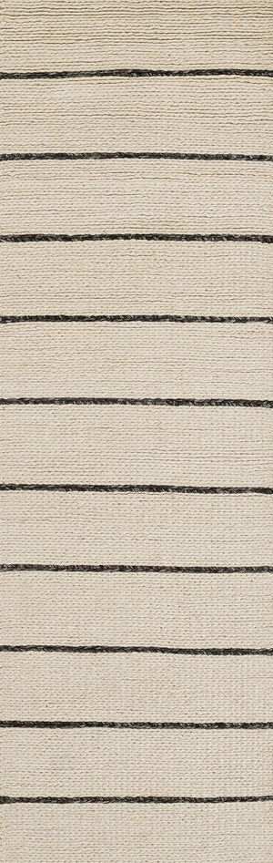 Momeni Twine TWI-1 Hand Woven Contemporary Striped Indoor Rug Ivory 9' x 12'