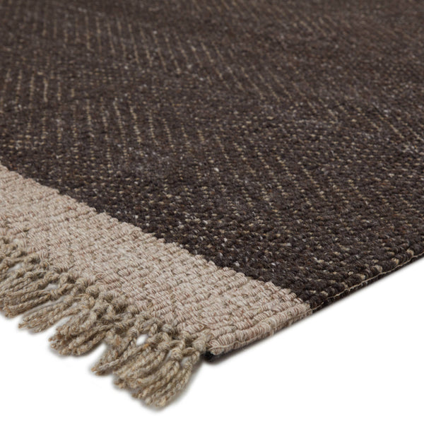 Jaipur Living Jaipur Living Handwoven Wool Chevron Area Rug with Fringe for Modern Rooms Dark Gray 5'X8' RUG148785