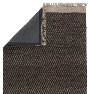 Jaipur Living Jaipur Living Handwoven Wool Chevron Area Rug with Fringe for Modern Rooms Dark Gray 5'X8' RUG148785