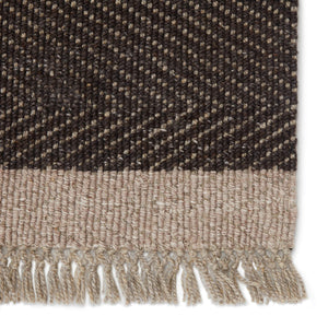 Jaipur Living Jaipur Living Handwoven Wool Chevron Area Rug with Fringe for Modern Rooms Dark Gray 5'X8' RUG148785