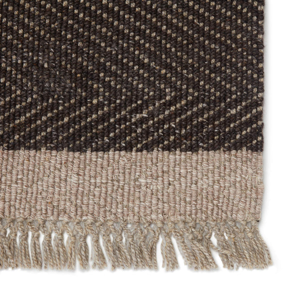 Jaipur Living Jaipur Living Handwoven Wool Chevron Area Rug with Fringe for Modern Rooms Dark Gray 5'X8' RUG148785