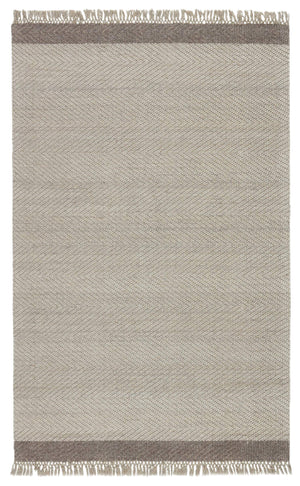 Jaipur Living Jaipur Living Handwoven Wool Chevron Area Rug with Fringe for Modern Rooms Light Gray 10'X14' RUG148792