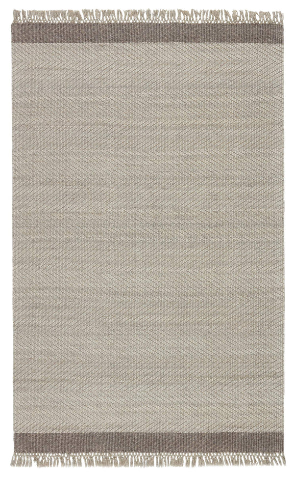 Jaipur Living Jaipur Living Handwoven Wool Chevron Area Rug with Fringe for Modern Rooms Light Gray 10'X14' RUG148792