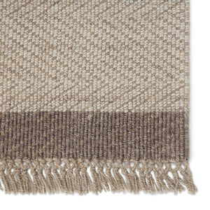Jaipur Living Jaipur Living Handwoven Wool Chevron Area Rug with Fringe for Modern Rooms Light Gray 10'X14' RUG148792