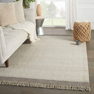 Jaipur Living Jaipur Living Handwoven Wool Chevron Area Rug with Fringe for Modern Rooms Light Gray 10'X14' RUG148792