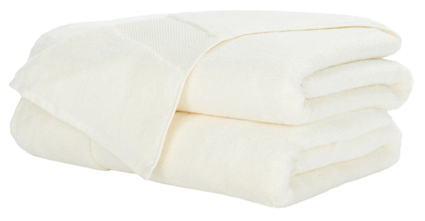 Safavieh Super Plush Bath Towel Set - Experience Spa-Like Comfort with 640 GSM Cotton Towels for Daily Luxury Ivory TWL1050B-SET2