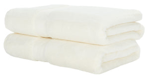 Safavieh Super Plush Bath Towel Set - Experience Spa-Like Comfort with 640 GSM Cotton Towels for Daily Luxury Ivory TWL1050B-SET2