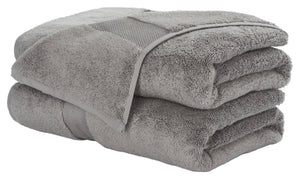 Safavieh Super Plush Bath Towel Set - Experience Spa-Like Comfort with 640 GSM Cotton Towels for Daily Luxury Grey TWL1050C-SET2