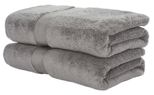 Safavieh Super Plush Bath Towel Set - Experience Spa-Like Comfort with 640 GSM Cotton Towels for Daily Luxury Grey TWL1050C-SET2