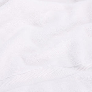 Safavieh Signature, 8 Piece Cotton Towel Set 650 GSM Chevron Dobby Border Hotel Bath Bundle White TWL1860A