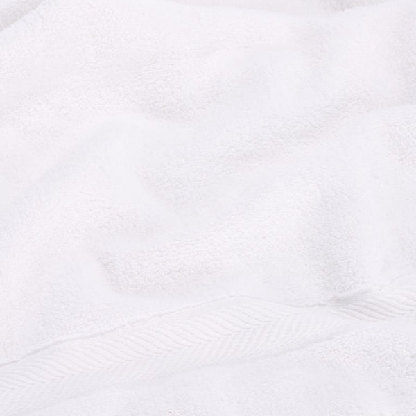 Safavieh Signature, 8 Piece Cotton Towel Set 650 GSM Chevron Dobby Border Hotel Bath Bundle White TWL1860A