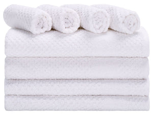 Safavieh Chelsea, 8 Piece Cotton Towel Set with Popcorn Weave Texture for a Plush Spa Bath White TWL1870A