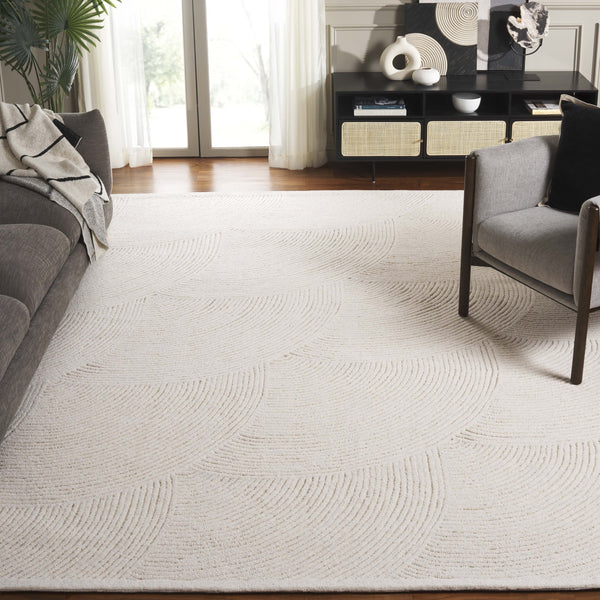 Safavieh Textural Hand-tufted Modern Rug - Luxurious Wool & Cotton Blend, Chic Design For Elegant Interiors Ivory Wool Pile Txt105a-26
