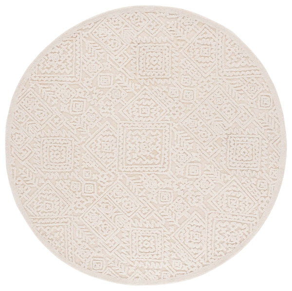 Safavieh Textural 107 Hand Tufted Modern Rug Ivory 6' x 6' Round