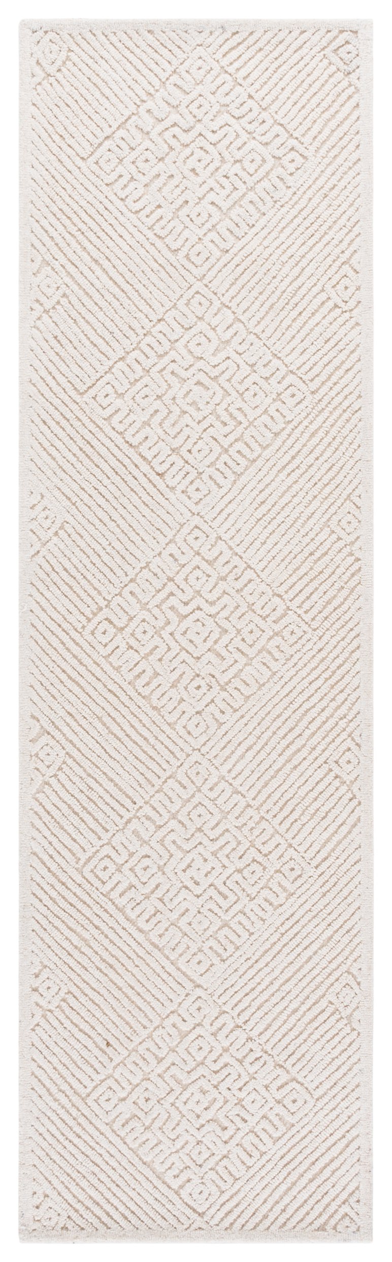 Safavieh Textural Elegant Runner Rug - Hand-tufted Wool & Cotton For Modern Style, Perfect For Hallways Ivory 80% Wool,20% Cotton Txt110a-28