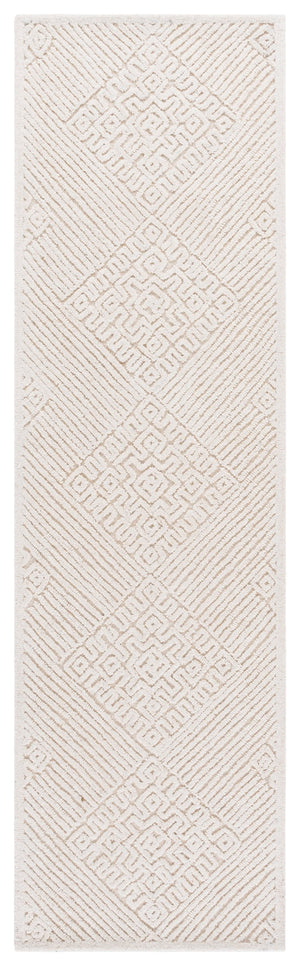 Safavieh Textural Elegant Runner Rug - Hand-tufted Wool & Cotton For Modern Style, Perfect For Hallways Ivory 80% Wool,20% Cotton Txt110a-28
