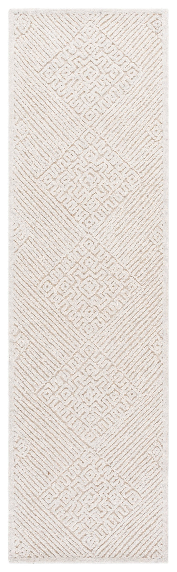Safavieh Textural Elegant Runner Rug - Hand-tufted Wool & Cotton For Modern Style, Perfect For Hallways Ivory 80% Wool,20% Cotton Txt110a-28