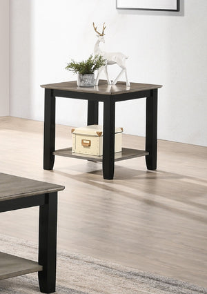 English Elm Simple Contemporary End Table with Walnut Veneer Top and Solid Rubberwood Legs, Square 22" Accent Table Walnut 11 L x 22 W x 27 H HSESF00F6385