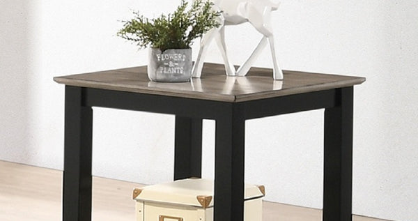 English Elm Simple Contemporary End Table with Walnut Veneer Top and Solid Rubberwood Legs, Square 22" Accent Table Walnut 11 L x 22 W x 27 H HSESF00F6385