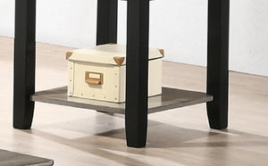 English Elm Simple Contemporary End Table with Walnut Veneer Top and Solid Rubberwood Legs, Square 22" Accent Table Walnut 11 L x 22 W x 27 H HSESF00F6385
