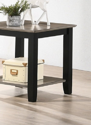 English Elm Simple Contemporary End Table with Walnut Veneer Top and Solid Rubberwood Legs, Square 22" Accent Table Walnut 11 L x 22 W x 27 H HSESF00F6385
