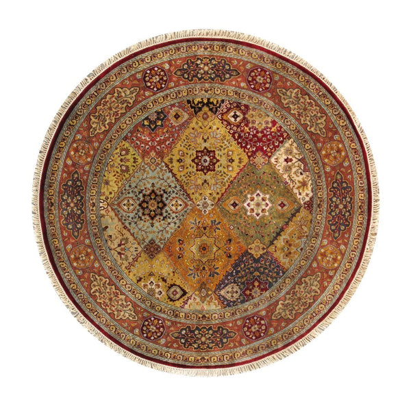 Pasargad Home Baku Collection Hand-knotted Lamb's Wool Area Rug For Timeless Elegance & Style   Psk-2 Multi 6x6