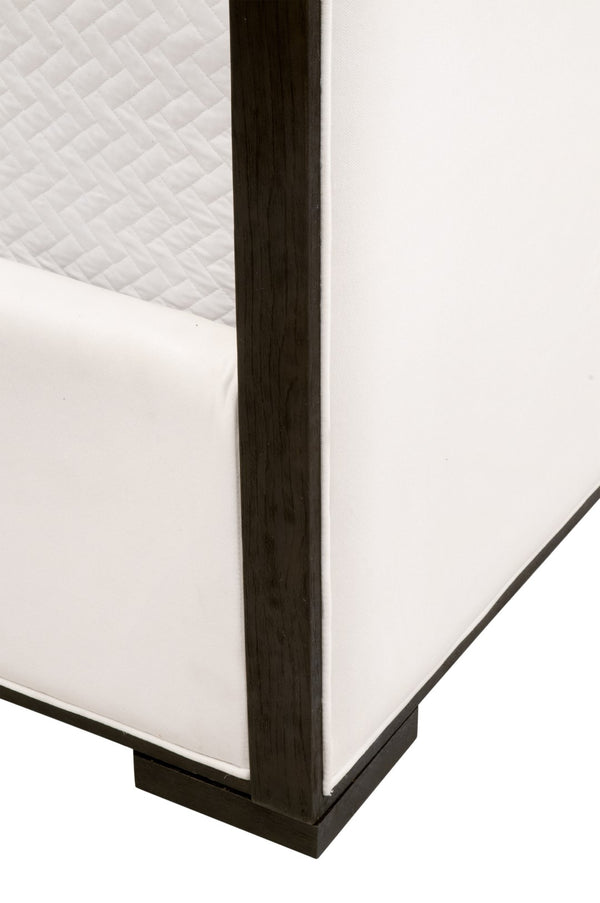 Essentials For Living Tailor Upholstered Bed With Matte Brown Oak Trimming - Stylish, Durable Design For Modern Bedrooms Matte Brown Oak Solid Oak Wood,Plywood,Metal 7131-2.Lpprl/Mbo