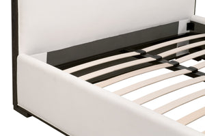 Essentials For Living Tailor Upholstered Bed With Matte Brown Oak Trimming - Stylish, Durable Design For Modern Bedrooms Matte Brown Oak Solid Oak Wood,Plywood,Metal 7131-2.Lpprl/Mbo