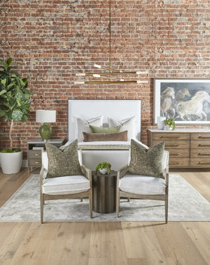 Essentials For Living Tailor Upholstered Bed With Matte Brown Oak Trimming - Stylish, Durable Design For Modern Bedrooms Matte Brown Oak Solid Oak Wood,Plywood,Metal 7131-2.Lpprl/Mbo