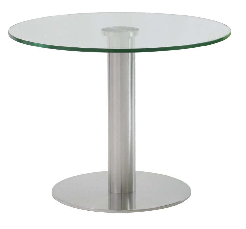 Soho Concept Tango Glass Lounge Table – Clear Tempered Glass Top, Brushed Matte Stainless Steel Base, 25.5" High   Soho-concept-dining-chair-13973