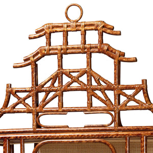 Bali & Pari Tamiko Handcrafted Rattan Pagoda Etagere Three Tier Open Display Shelf