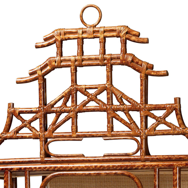 Bali & Pari Tamiko Handcrafted Rattan Pagoda Etagere Three Tier Open Display Shelf