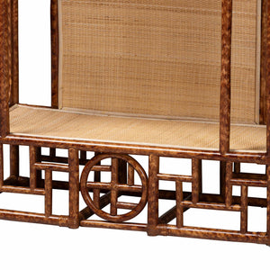 Bali & Pari Tamiko Handcrafted Rattan Pagoda Etagere Three Tier Open Display Shelf