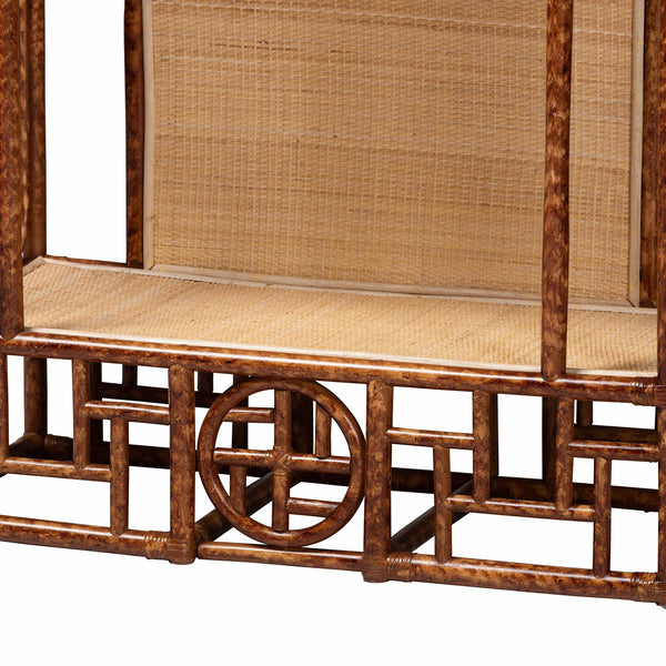 Bali & Pari Tamiko Handcrafted Rattan Pagoda Etagere Three Tier Open Display Shelf