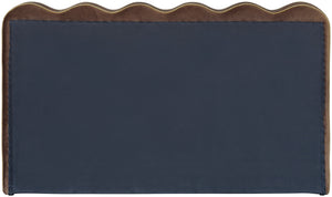 Meridian Furniture Tempo Sculptural Curved King Bed in Plush Velvet with Contrast Piping and Tall Headboard Brown TempoBrown-K