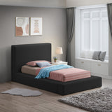 Terra Black Boucle Fabric Twin Bed TerraBlack-T Meridian Furniture