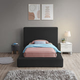 Terra Black Boucle Fabric Twin Bed TerraBlack-T Meridian Furniture