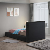 Terra Black Boucle Fabric Twin Bed TerraBlack-T Meridian Furniture