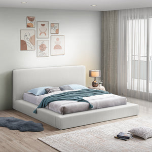 Terra Cream Boucle Fabric King Bed TerraCream-K Meridian Furniture