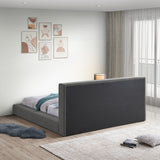 Terra Grey Boucle Fabric King Bed TerraGrey-K Meridian Furniture