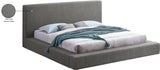 Terra Grey Boucle Fabric Queen Bed TerraGrey-Q Meridian Furniture