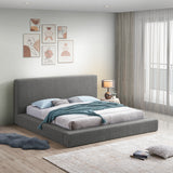 Terra Grey Boucle Fabric Queen Bed TerraGrey-Q Meridian Furniture