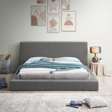 Terra Grey Boucle Fabric Queen Bed TerraGrey-Q Meridian Furniture